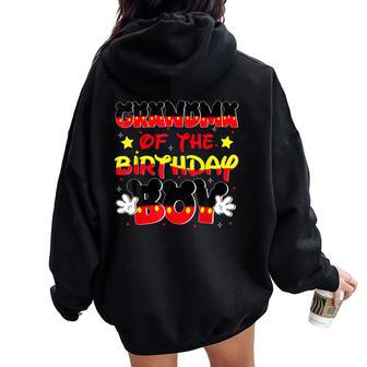 Grandma Of The Birthday Boy Mouse Family Matching Women Oversized Hoodie Back Print - Monsterry UK