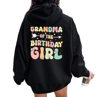 Grandma Of The Birthday Girl Matching Family Birthday Women Oversized Hoodie Back Print | Mazezy