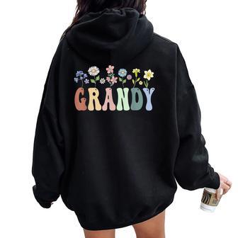 Grandy Wildflower Floral Grandy Women Oversized Hoodie Back Print - Monsterry