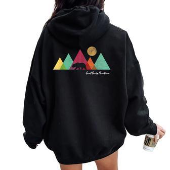 Great Smoky Mountains National Park Bear Graphic Women Oversized Hoodie Back Print - Seseable