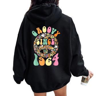 Groovy Since 1964 Peace For Vintage Birthday Party 60S 70S Women Oversized Hoodie Back Print - Monsterry DE