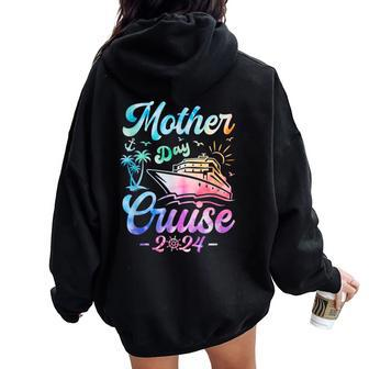 Groovy Cruise Squad 2024 Mother's Day Family Vacation Trip Women Oversized Hoodie Back Print | Mazezy UK