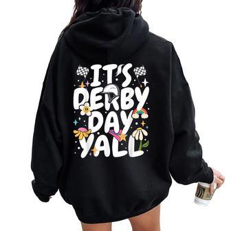 Groovy Horse Racing Derby Day Costume Ky Sports Suppliers Women Oversized Hoodie Back Print | Mazezy