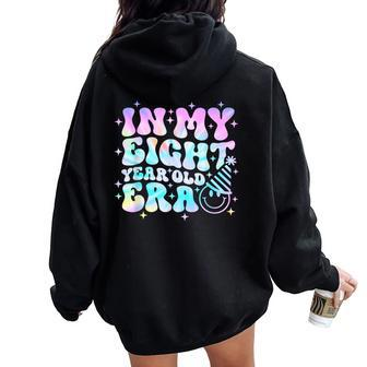 Groovy In My Nine Year Old Era Girl 8Th Birthday 8 Yrs Old Women Oversized Hoodie Back Print - Monsterry