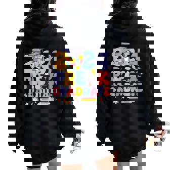 Groovy Preschool Graduation 2024 Pre-K Graduate For Girls Women Oversized Hoodie Back Print | Mazezy