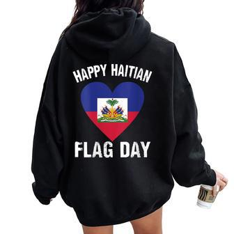 Haiti Haitian America Flag Proud Love Ayiti Country Pride Women Oversized Hoodie Back Print - Monsterry DE