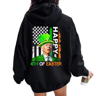 Happy 4Th Of Easter Joe Biden Us Flag Easter Women Oversized Hoodie Back Print | Mazezy UK