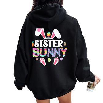 Happy Easter Day 2024Ears Family Matching Sister Bunny Women Oversized Hoodie Back Print | Mazezy