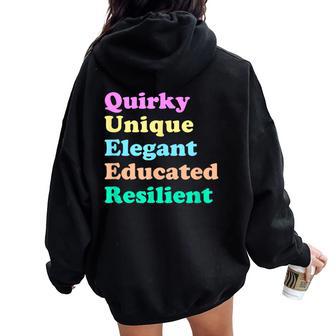 Hidden Word Queer Gay Lgbt Pride Rainbow Women Oversized Hoodie Back Print - Monsterry UK