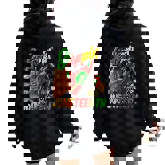 High Heels Steppin Into Junenth Africa Black Woman Women Oversized Hoodie Back Print - Thegiftio