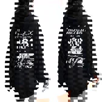 Homeschool Mom Mama Just Add Coffee Coffee Lover Women Oversized Hoodie Back Print - Thegiftio