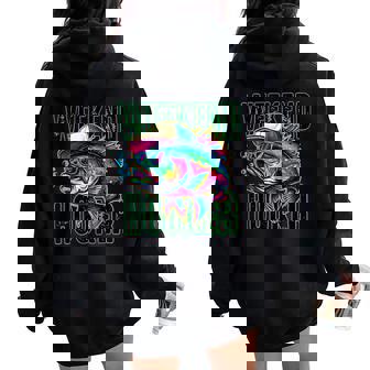 Weekend Hooker Colorful Fishing For Weekend Hooker Women Oversized Hoodie Back Print | Mazezy