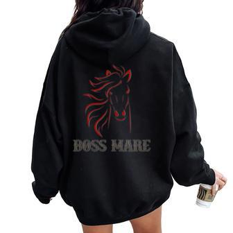 Horse Boss Mare Chesnut Mare Women Oversized Hoodie Back Print - Monsterry DE