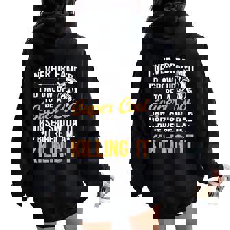 To Be A Horse Show Dad Equestrian Dad Horse Show Father Women Oversized Hoodie Back Print | Mazezy