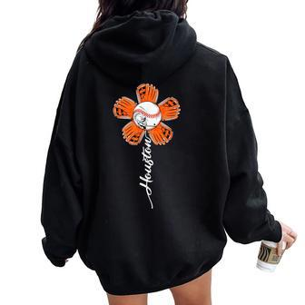 More Than A Houston Flower It's A Houston's Pride Women Women Oversized Hoodie Back Print - Monsterry CA