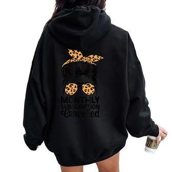 Hysterectomy Recovery Products Uterus Messy Bun Leopard Women Oversized Hoodie Back Print - Seseable