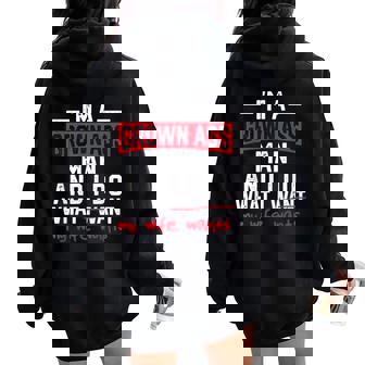 I'm A Grown Man I Do What My Wife Wants Couple Women Oversized Hoodie Back Print - Thegiftio UK