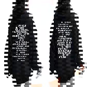 I'm Very Vulnerable Right Now Goth Girls Humor Quote Women Oversized Hoodie Back Print - Thegiftio