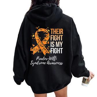 Their Fight Is My Fight Prader Willi Syndrome Awareness Women Oversized Hoodie Back Print - Thegiftio UK