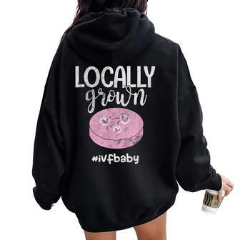 Ivf Baby Ivf Mom Ivf Dad Pregnancy Announcement Distressed Women Oversized Hoodie Back Print - Monsterry AU
