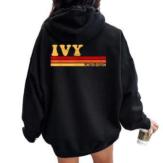 Ivy Name Personalized Cute Idea Vintage Ivy Women Oversized Hoodie Back Print - Seseable
