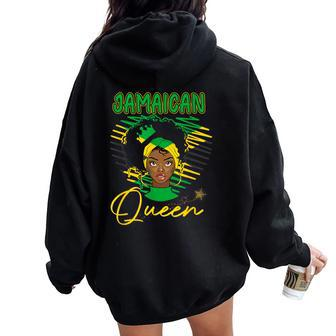 Jamaican Queen Independent Celebrate Independence Women Oversized Hoodie Back Print - Thegiftio UK