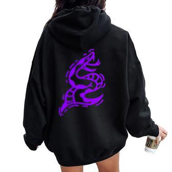 Japanese Snake Vintage Tattoo Graphic Women Oversized Hoodie Back Print - Monsterry AU
