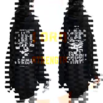 Jesus Workout The Lord Christian Gym Women Oversized Hoodie Back Print - Thegiftio UK