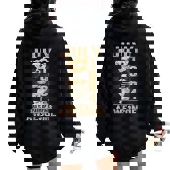 July 60Th Birthday 1964 Awesome Teddy Bear Women Oversized Hoodie Back Print | Mazezy