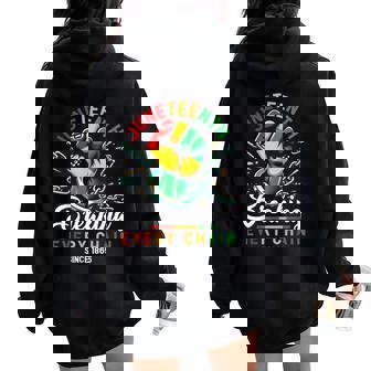 Junenth African American Freedom 1865 Women Oversized Hoodie Back Print - Thegiftio UK