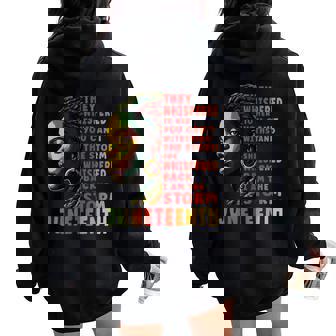 Junenth Afro American Black Black History Women Oversized Hoodie Back Print | Mazezy