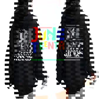 Junenth Celebrate Black Freedom Outfit Women Oversized Hoodie Back Print | Mazezy
