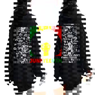 Junenth Celebrating Black Freedom 1865 Pride Black Women Women Oversized Hoodie Back Print - Seseable