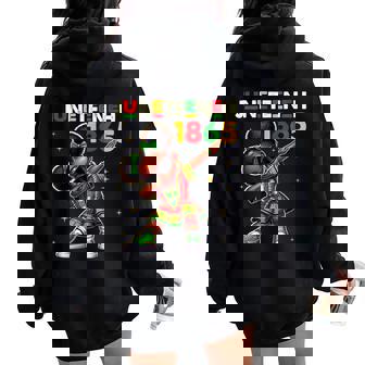 Junenth Dabbing Black Girls Queen Melanin Brown Skin Dab Women Oversized Hoodie Back Print | Mazezy