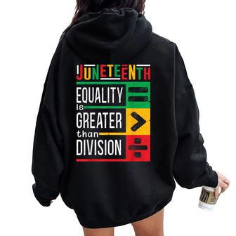 Junenth Equality Is Greater Than Division Afro Women Women Oversized Hoodie Back Print - Monsterry CA