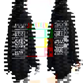 Junenth Equality Is Greater Than Division Afro Women Women Oversized Hoodie Back Print | Mazezy