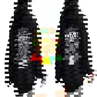 Junenth Queen African American Black Afro Women Oversized Hoodie Back Print - Thegiftio