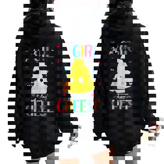 Just A Girl Who Loves Cheese Cheese Women Oversized Hoodie Back Print - Thegiftio