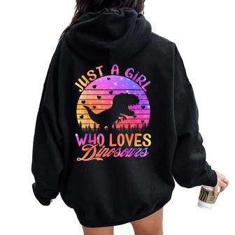 Just A Girl Who Loves Dinosaurs Women Oversized Hoodie Back Print | Mazezy