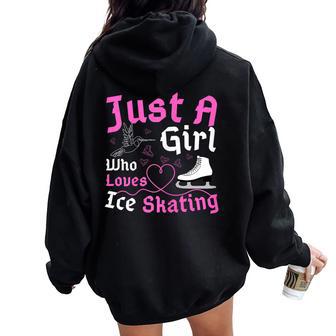 Just A Girl Who Loves Ice Skating Women Oversized Hoodie Back Print - Thegiftio UK