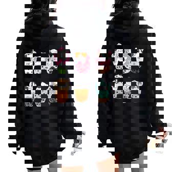 Kawaii Cat Boba Tea Bubble Tea Kawaii Japanese Anime Neko Women Oversized Hoodie Back Print - Thegiftio