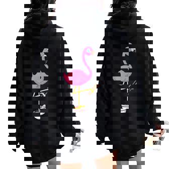 Kawaii Flamingo Anime Ramen Noodles Women Oversized Hoodie Back Print - Thegiftio