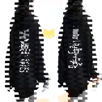 Keep Calm And Stay Foxy Smart Fox Women Women Oversized Hoodie Back Print - Thegiftio UK