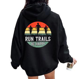Keep Hammering Mountain Trail Runner Motivational Women Oversized Hoodie Back Print - Monsterry CA