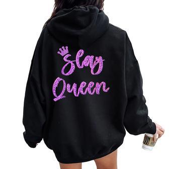 Kill The Queen Women Oversized Hoodie Back Print - Thegiftio UK
