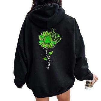 Be Kind To Your Mind Leopard Sunflower Mental Health Matters Women Oversized Hoodie Back Print - Thegiftio UK