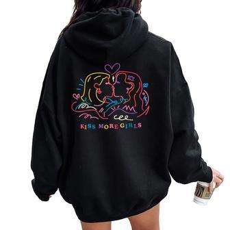 Kiss More Girls Lesbian Lgbtq Women Oversized Hoodie Back Print - Thegiftio UK