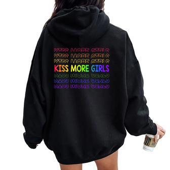 Kiss More Girls Lesbian Pride Lgbt Month Women Oversized Hoodie Back Print - Monsterry AU