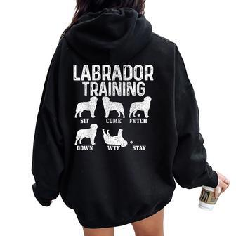 Labrador Training Dog Golden Labrador Mom Lab Dad Women Oversized Hoodie Back Print - Thegiftio UK