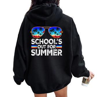 Last Day Of School Schools Out For Summer Teacher Boy Women Oversized Hoodie Back Print - Thegiftio UK